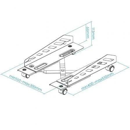Tooq Soporte Metálico para CPU UMCS0024-B con Ruedas